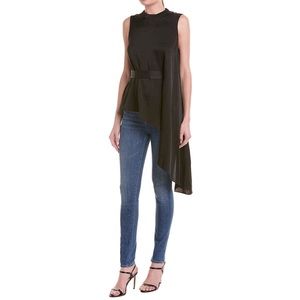 BCBGMAXAZRIA Asymmetrical Peplum Top